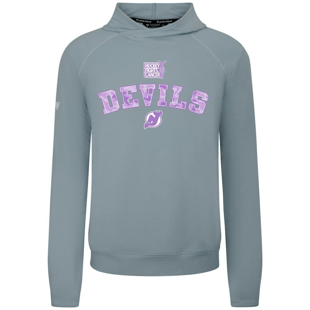 New Jersey Devils - Levelwear Hockey Fights Cancer Mandate Tri-Blend Hoodie Gray