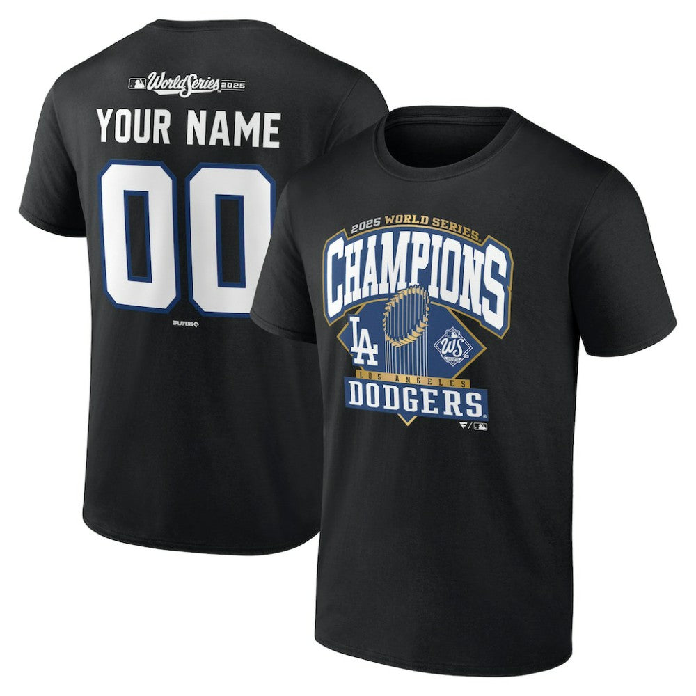 Los Angeles Dodgers 2025 World Series Champions Custom Name & Number T-Shirt Lifestyle