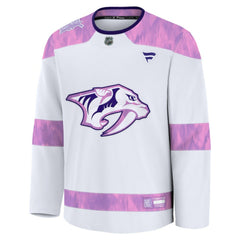 Nashville Predators - Fanatics Hockey Fights Cancer Survivor Practice Jersey White