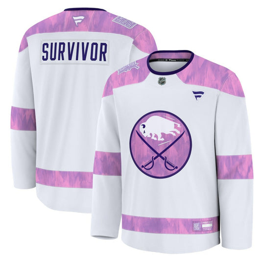 Buffalo Sabres Fanatics Hockey Fights Cancer Survivor Practice Jersey - White | NHL Jerseys