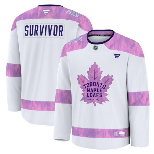 Toronto Maple Leafs Fanatics Hockey Fights Cancer Survivor Practice Jersey - White | NHL Jerseys