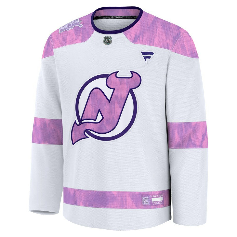 New Jersey Devils Fanatics Hockey Fights Cancer Survivor Practice Jersey - White | NHL Jerseys