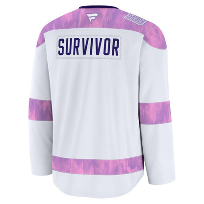 New Jersey Devils Fanatics Hockey Fights Cancer Survivor Practice Jersey - White | NHL Jerseys