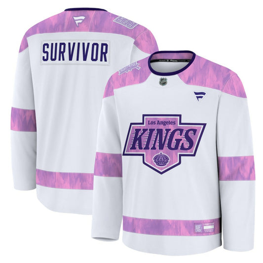 Los Angeles Kings Fanatics Hockey Fights Cancer Survivor Practice Jersey - White | NHL Jerseys