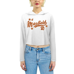 Baker Mayfield Tampa Bay Buccaneers Majestic Threads Women's Glitter Wordmark Hoodie White - NFL