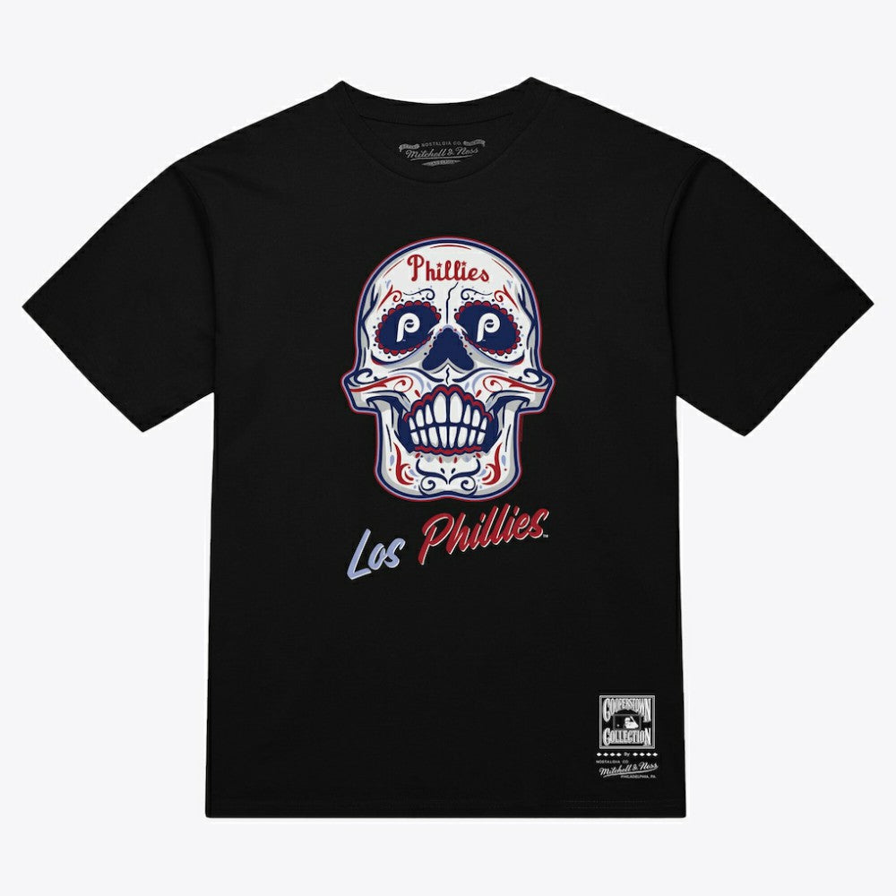 Philadelphia Phillies Mitchell & Ness Women's Sugar Skull Boxy T-Shirt On Sale