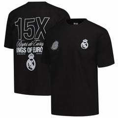 Real Madrid Peace Collective Unisex European Champions Heavyweight T-Shirts - Black