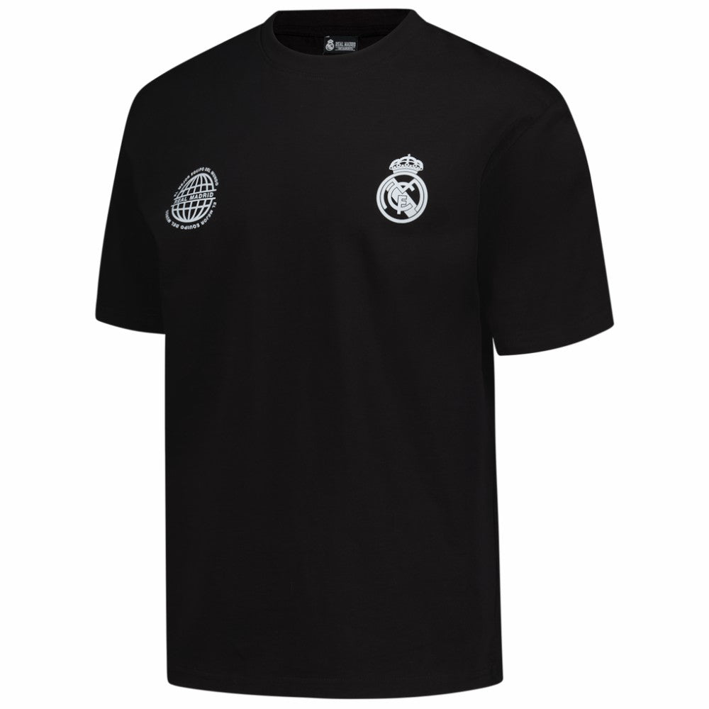 Real Madrid Peace Collective Unisex European Champions Heavyweight T-Shirts - Black