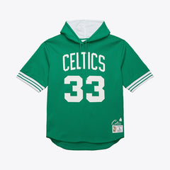 Mitchell & Ness - Larry Bird Boston Celtics Mesh Name & Number Short Sleeve Hoodie - Kelly Green