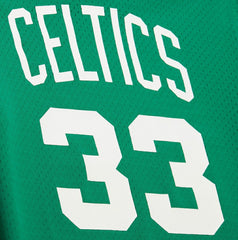 Mitchell & Ness - Larry Bird Boston Celtics Mesh Name & Number Short Sleeve Hoodie - Kelly Green