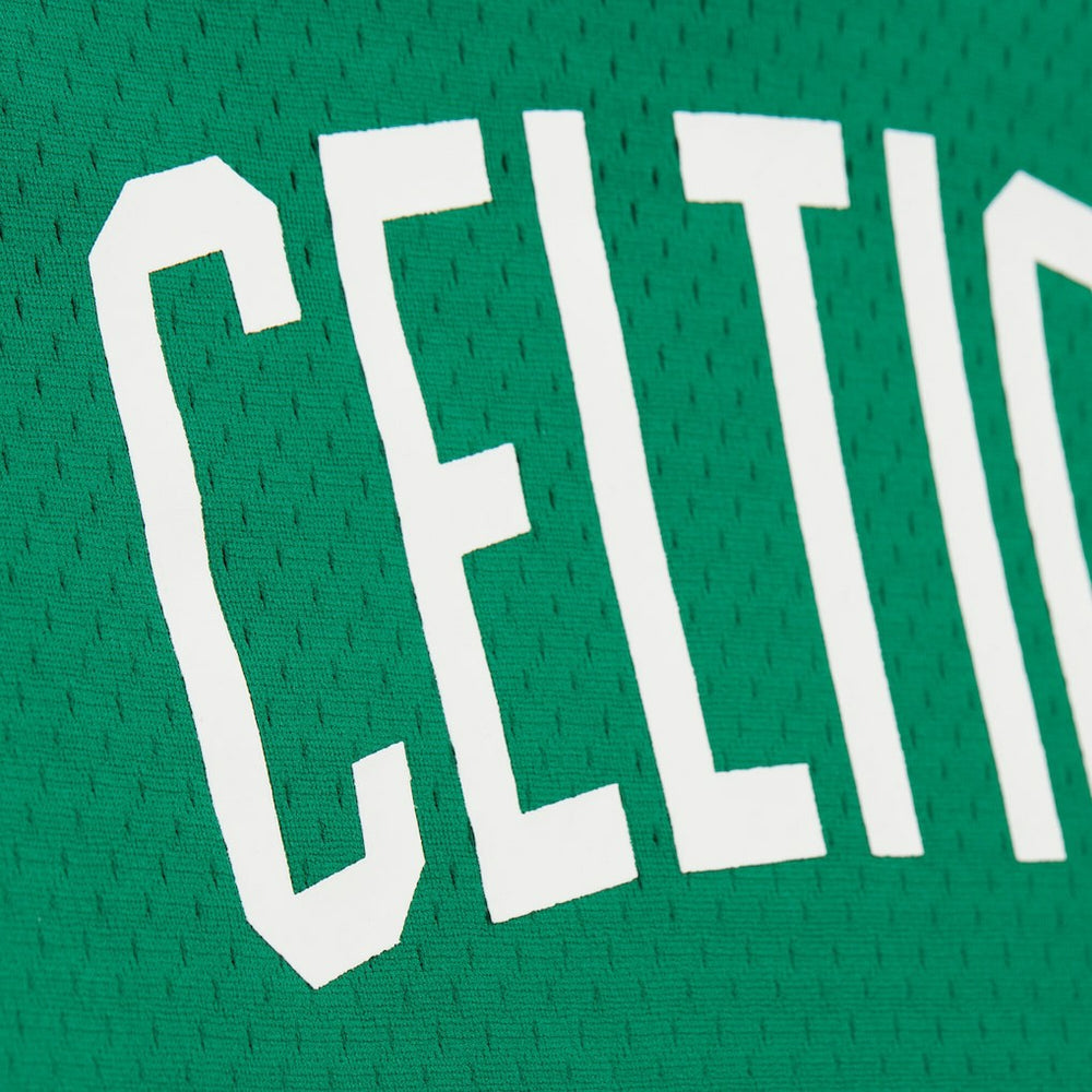 Mitchell & Ness - Larry Bird Boston Celtics Mesh Name & Number Short Sleeve Hoodie - Kelly Green