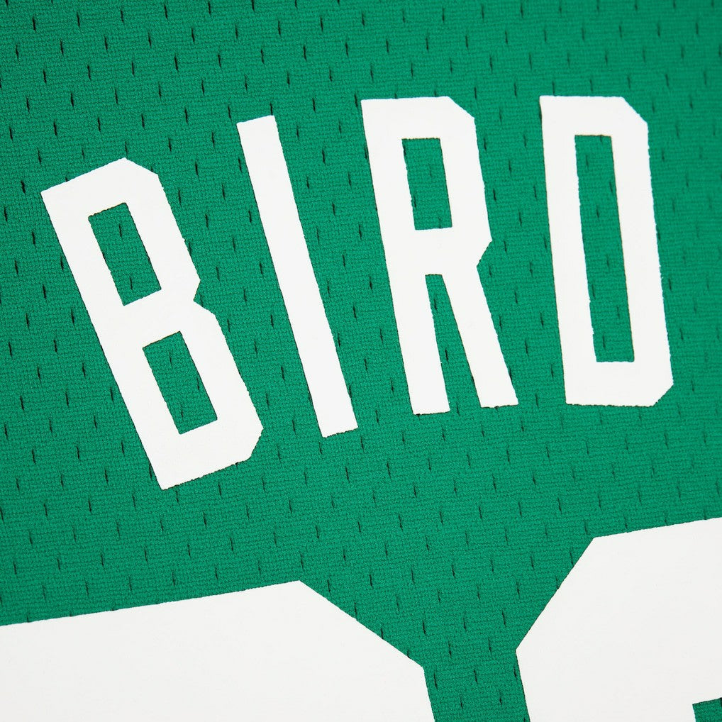 Mitchell & Ness - Larry Bird Boston Celtics Mesh Name & Number Short Sleeve Hoodie - Kelly Green