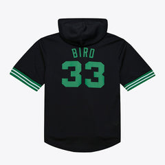 Mitchell & Ness - Larry Bird Boston Celtics Mesh Name & Number Short Sleeve Hoodie - Black