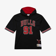 Mitchell & Ness - Dennis Rodman Chicago Bulls Mesh Name & Number Short Sleeve Hoodie - Black