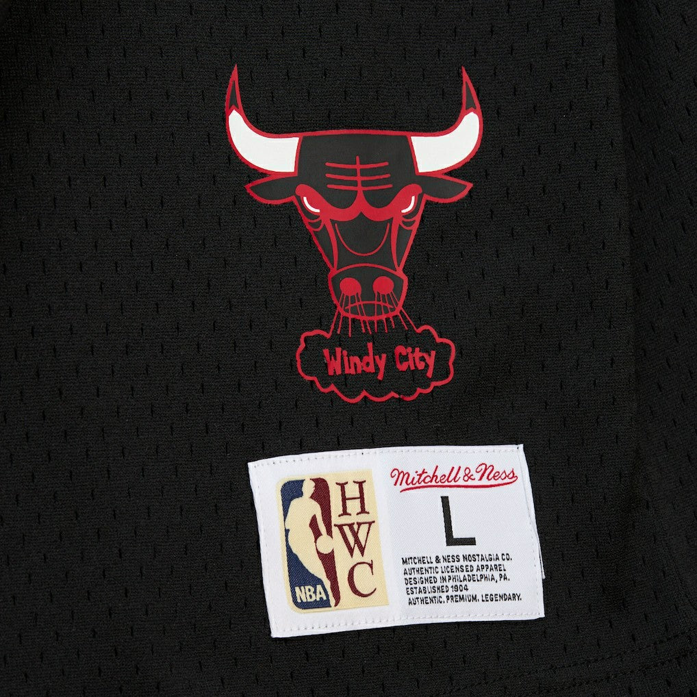 Mitchell & Ness - Dennis Rodman Chicago Bulls Mesh Name & Number Short Sleeve Hoodie - Black