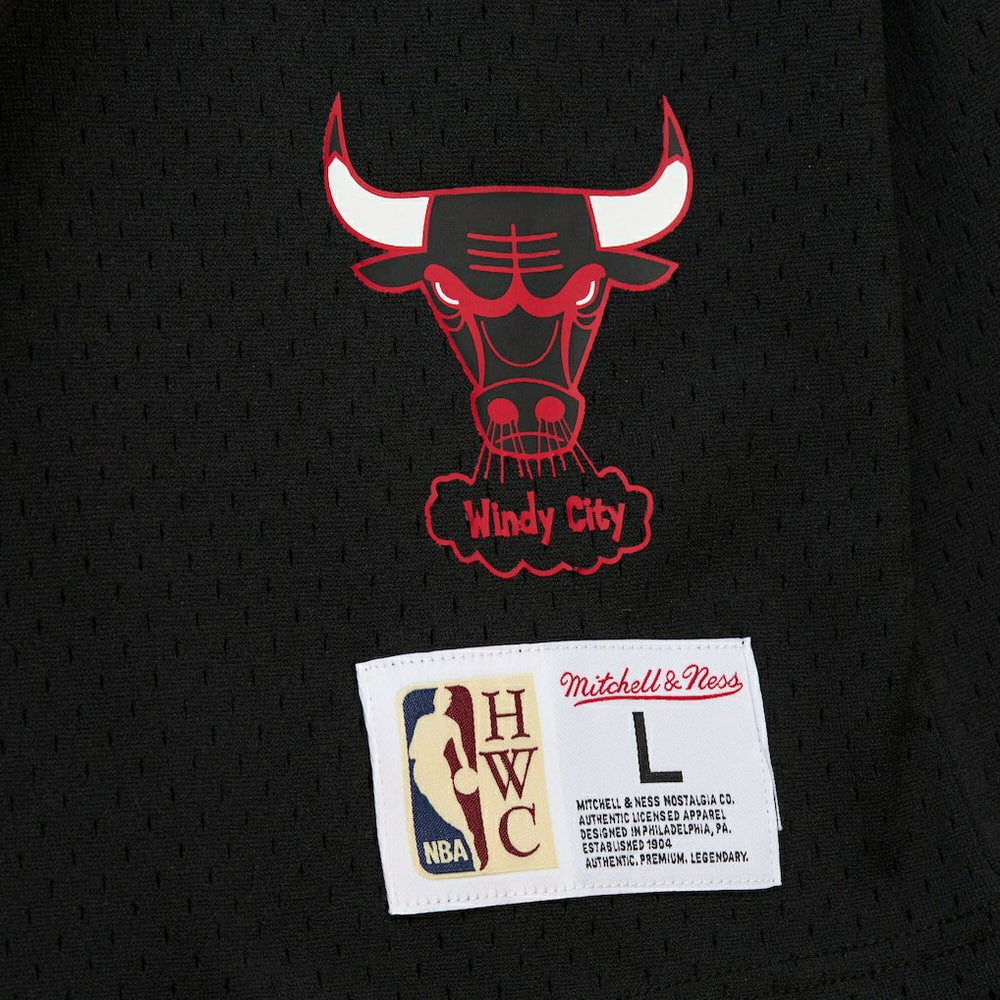 Mitchell & Ness - Dennis Rodman Chicago Bulls Mesh Name & Number Short Sleeve Hoodie - Black