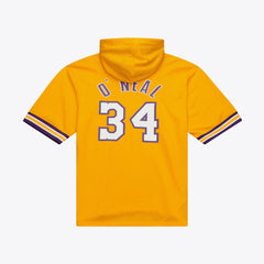 Mitchell & Ness - Shaquille O'Neal Los Angeles Lakers Mesh Name & Number Short Sleeve Hoodie - Gold