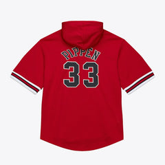 Mitchell & Ness - Scottie Pippen Chicago Bulls Mesh Name & Number Short Sleeve Hoodie - Red
