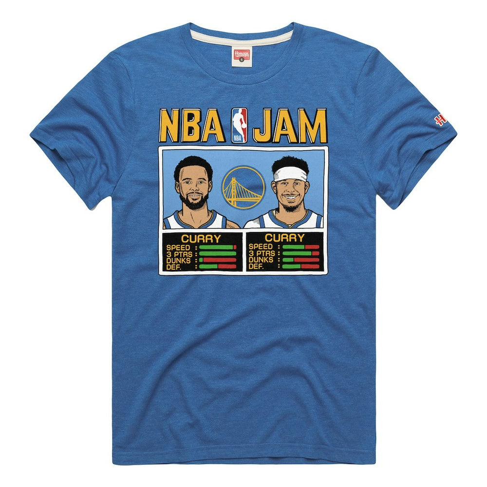 NBA - Stephen Curry & Seth Curry Golden State Warriors Homage NBA Jam Tri-Blend T-Shirt - Royal
