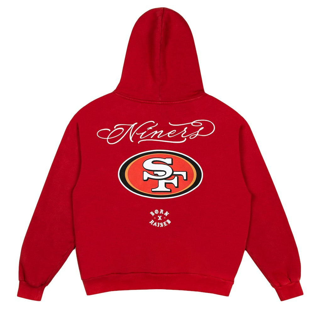 San Francisco 49ers Born x Raised Unisex Fine Line Hoodie Scarlet - NFL