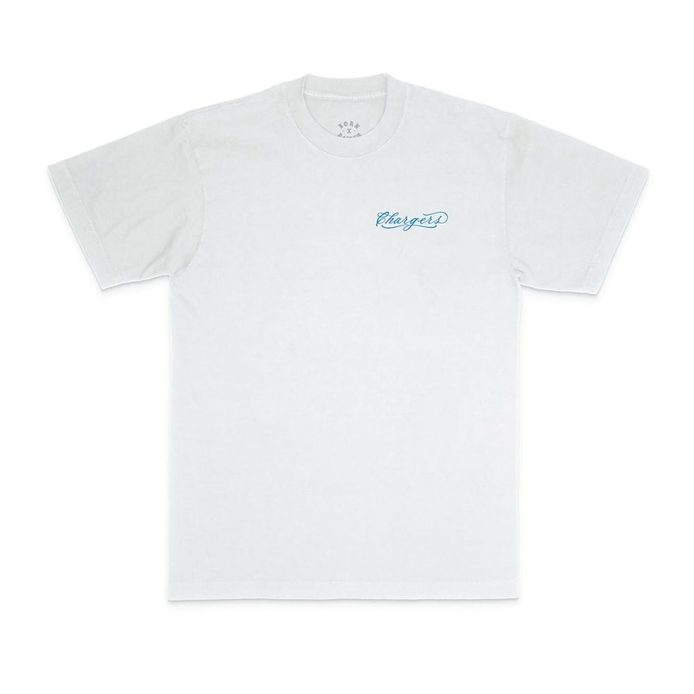 Los Angeles Chargers Born x Raised Unisex Fine Line T-Shirt White - NFL