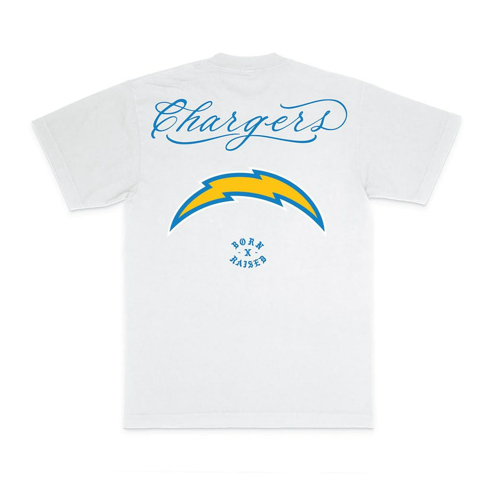 Los Angeles Chargers Born x Raised Unisex Fine Line T-Shirt White - NFL