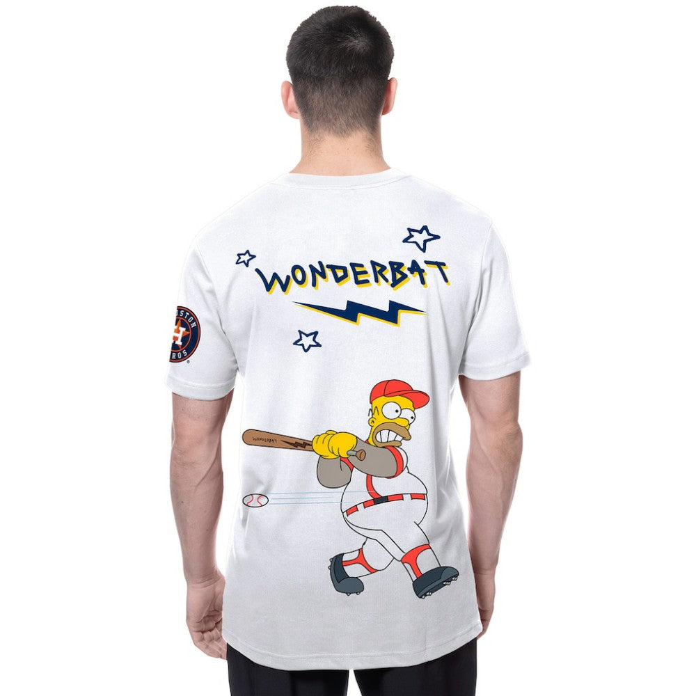 Houston Astros New Era MLB x Simpsons Homer Wonderbat T-Shirt On Sale