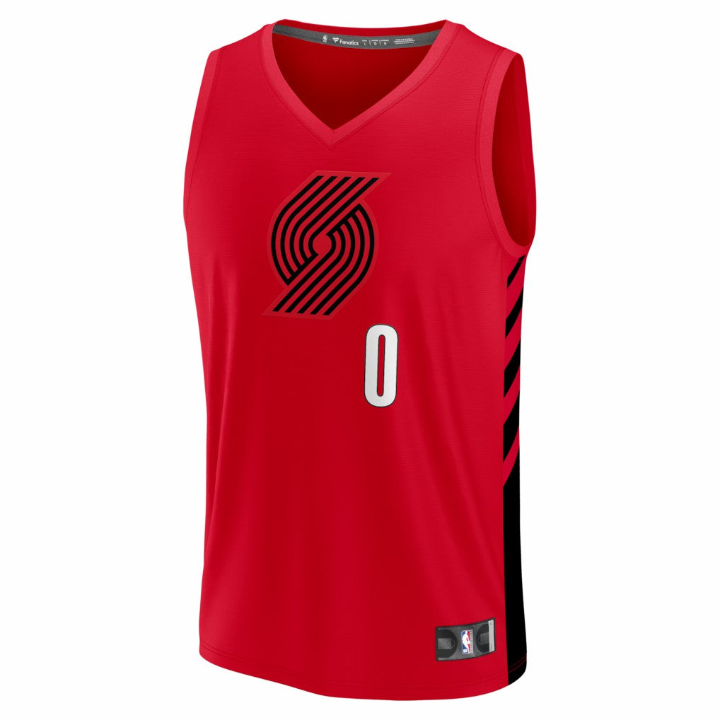 Fanatics - Damian Lillard Portland Trail Blazers Fast Break Replica Jersey - Red - Statement Edition