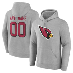Arizona Cardinals Team Authentic Personalized Name & Number Hoodie Gray - NFL