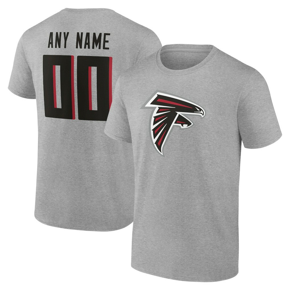 Atlanta Falcons Team Authentic Personalized Name & Number T-Shirt Gray - NFL
