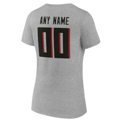Atlanta Falcons Women's Team Authentic Personalized Name & Number V-Neck T-Shirt Gray - NFL