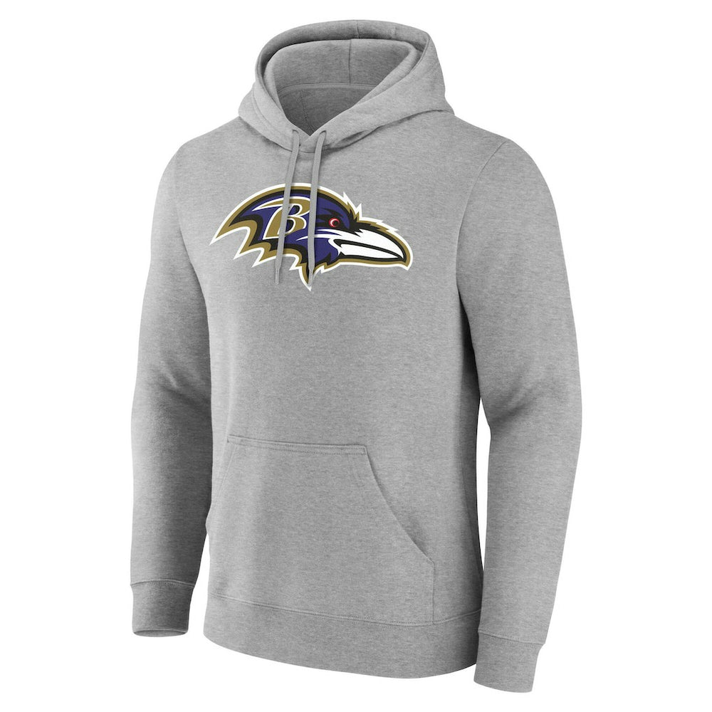 Baltimore Ravens Team Authentic Personalized Name & Number Hoodie Gray - NFL