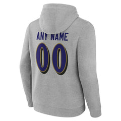 Baltimore Ravens Team Authentic Personalized Name & Number Hoodie Gray - NFL