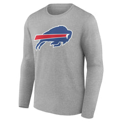 Buffalo Bills Team Authentic Personalized Name & Number Long Sleeve T-Shirt Gray - NFL