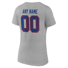 Buffalo Bills Women's Team Authentic Personalized Name & Number V-Neck T-Shirt Gray - NFL