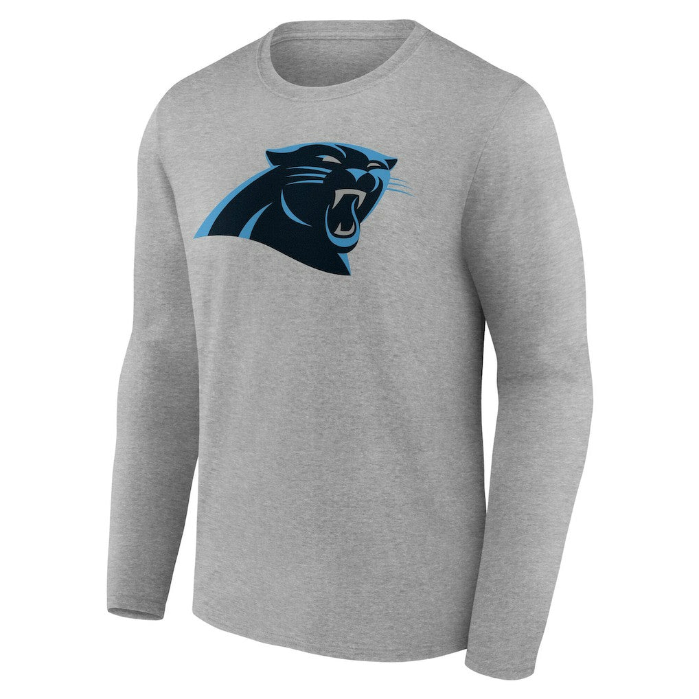 Carolina Panthers Team Authentic Personalized Name & Number Long Sleeve T-Shirt Gray - NFL