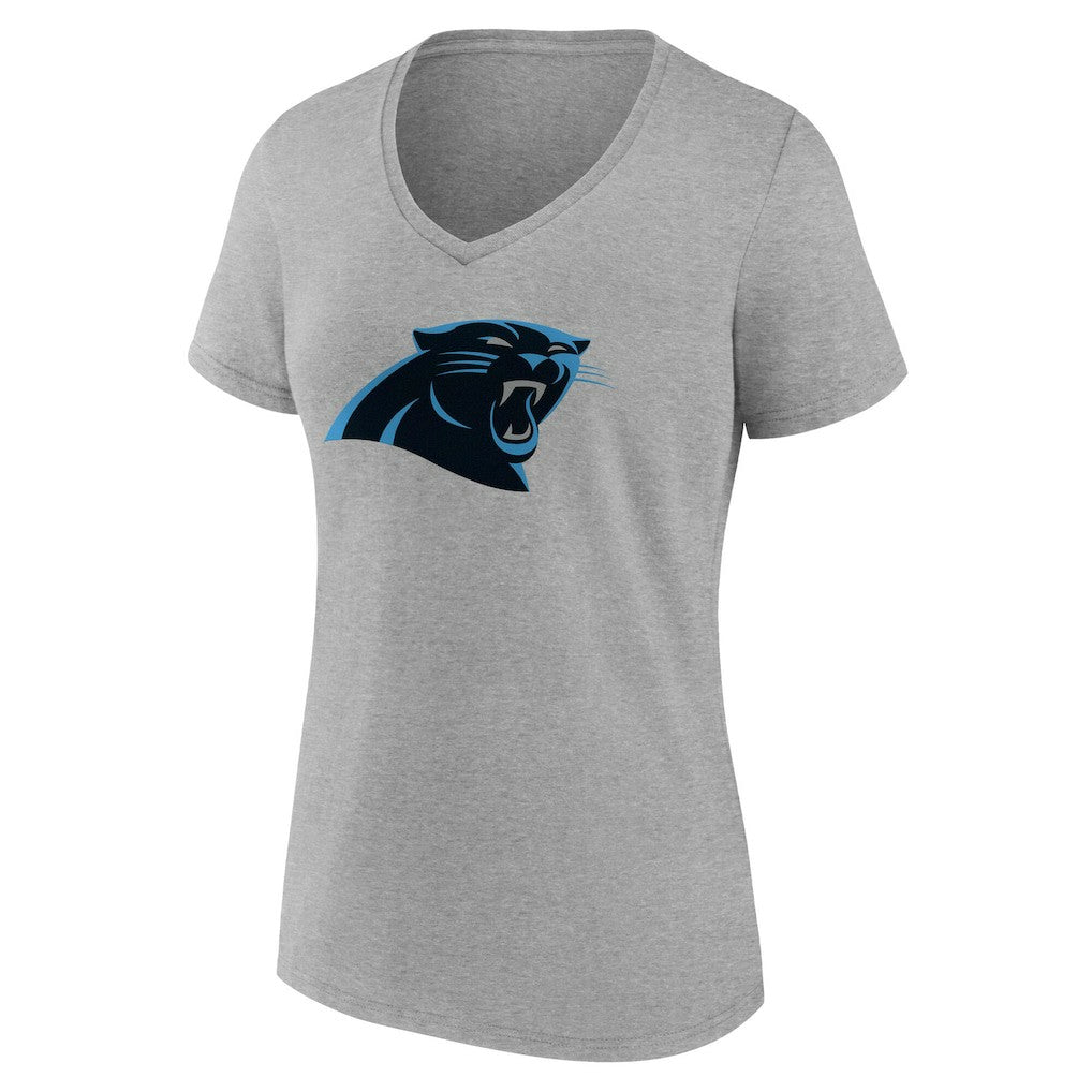 Carolina Panthers Women's Team Authentic Personalized Name & Number V-Neck T-Shirt Gray - NFL