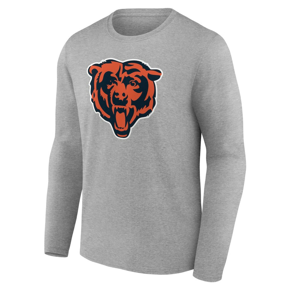 Chicago Bears Team Authentic Personalized Name & Number Long Sleeve T-Shirt Gray - NFL