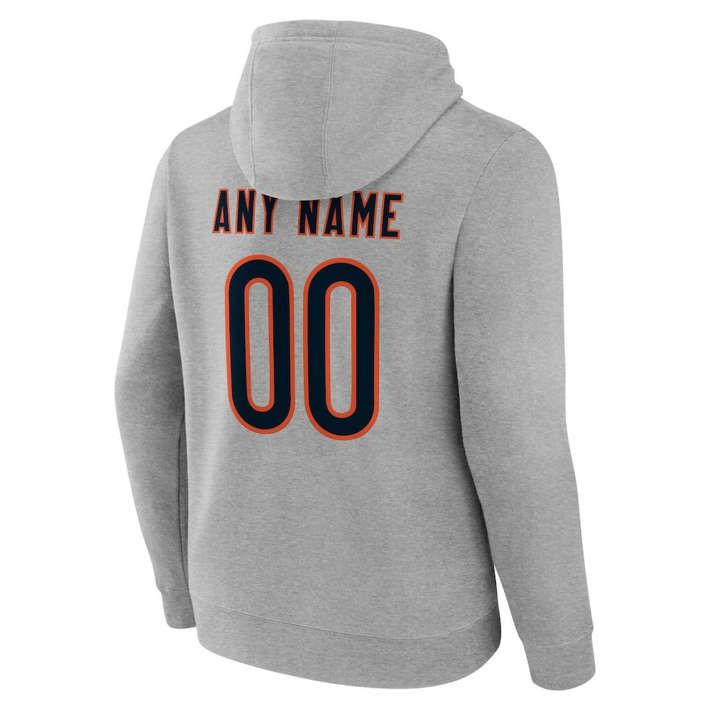 Chicago Bears Team Authentic Personalized Name & Number Hoodie Gray - NFL