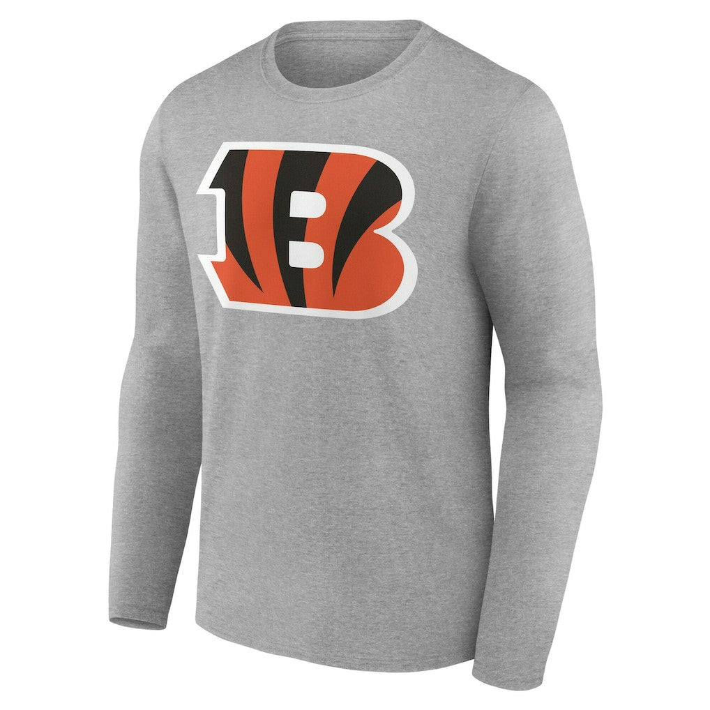 Cincinnati Bengals Team Authentic Personalized Name & Number Long Sleeve T-Shirt Gray - NFL