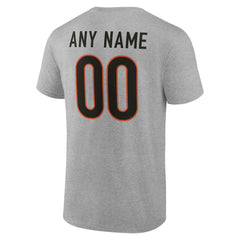 Cincinnati Bengals Team Authentic Personalized Name & Number T-Shirt Gray - NFL