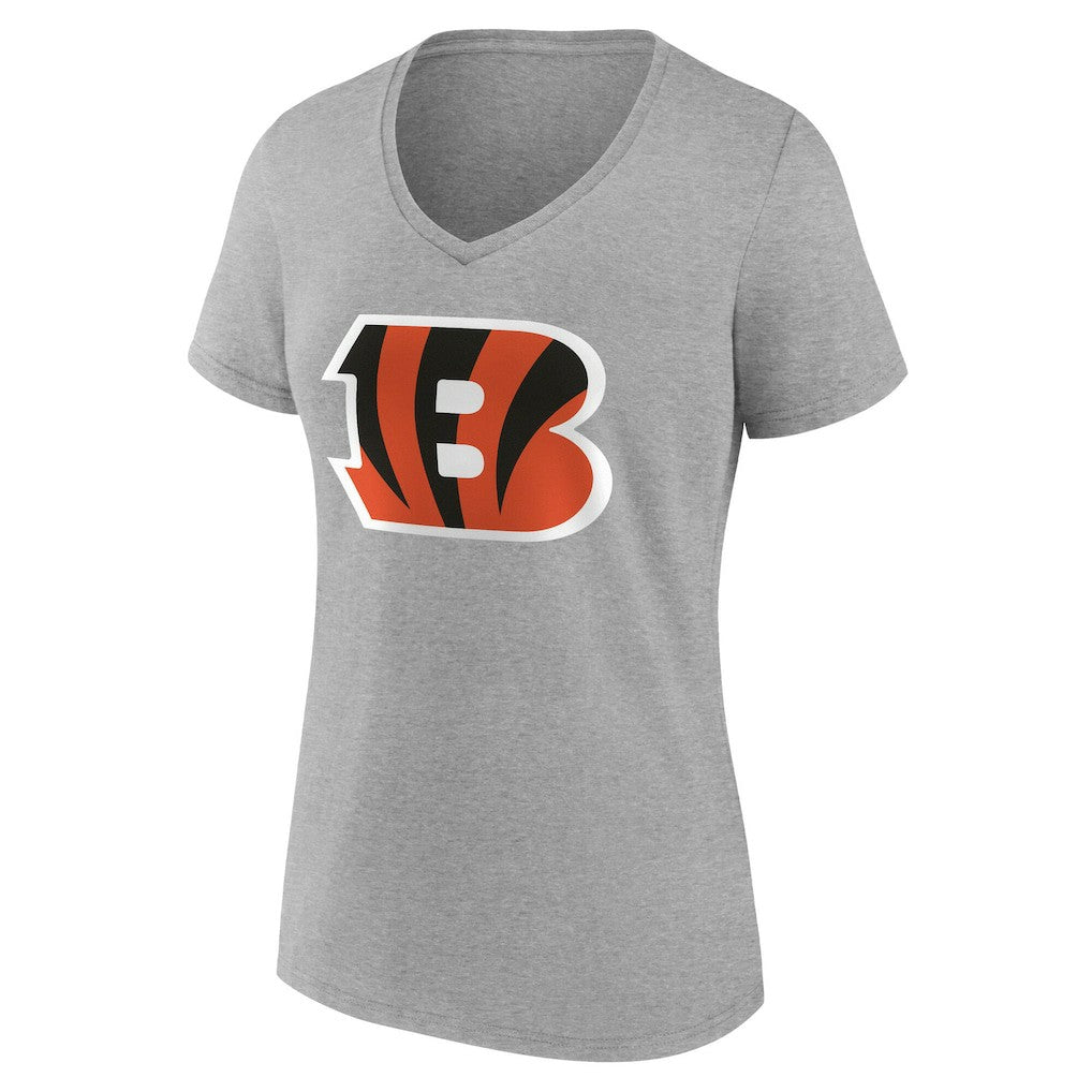 Cincinnati Bengals Women's Team Authentic Personalized Name & Number V-Neck T-Shirt Gray - NFL