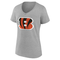 Cincinnati Bengals Women's Team Authentic Personalized Name & Number V-Neck T-Shirt Gray - NFL