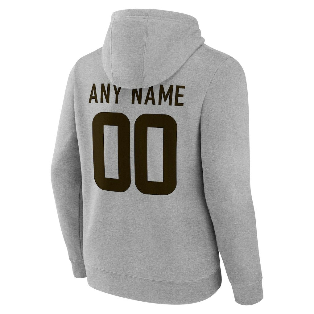 Cleveland Browns Team Authentic Personalized Name & Number Hoodie Gray - NFL
