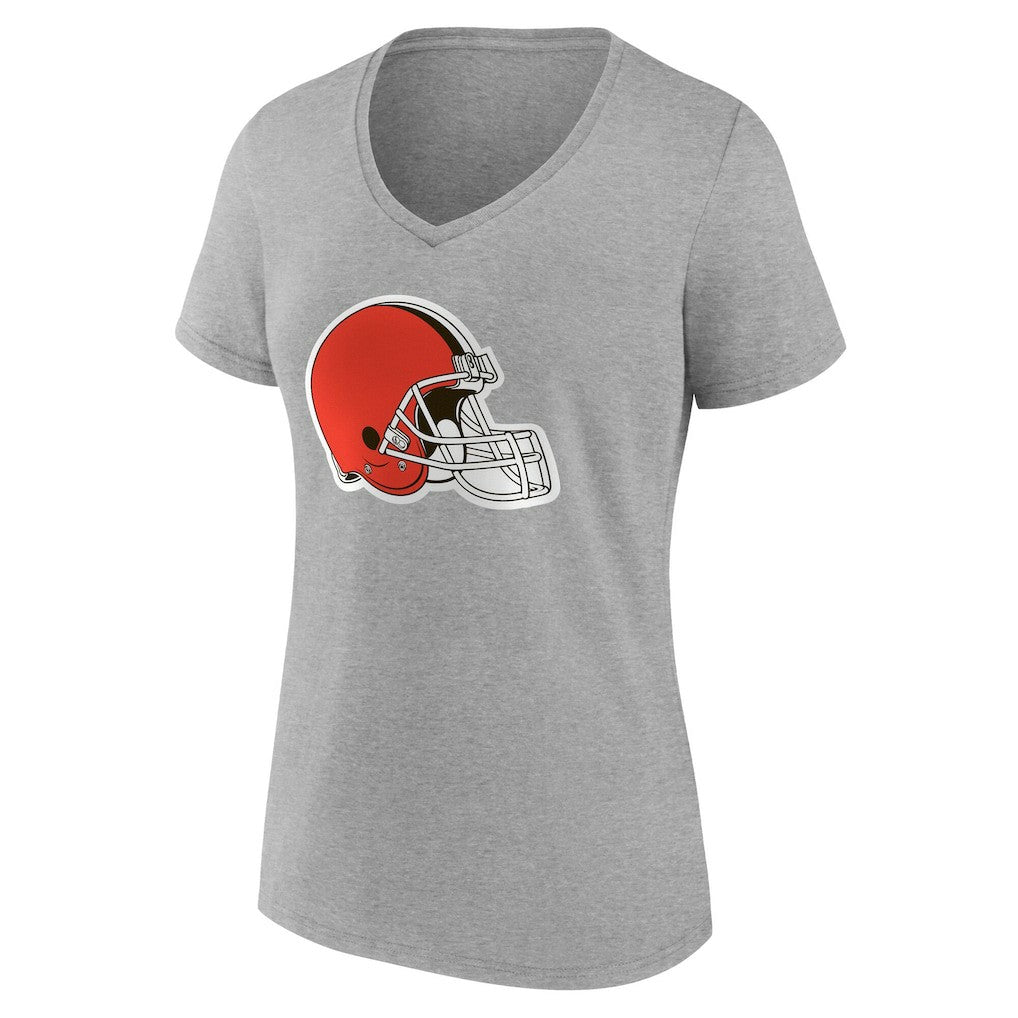 Cleveland Browns Women's Team Authentic Personalized Name & Number V-Neck T-Shirt Gray - NFL