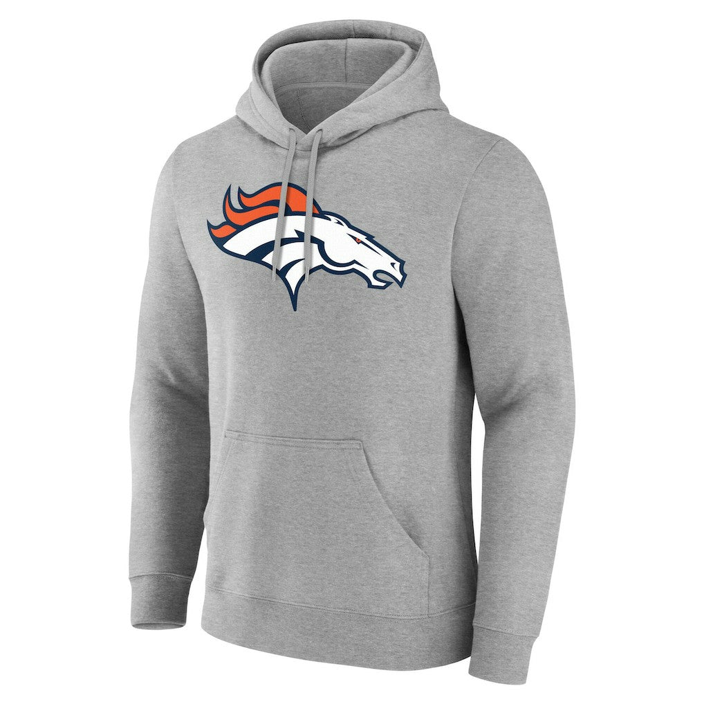 Denver Broncos Team Authentic Personalized Name & Number Hoodie Gray - NFL