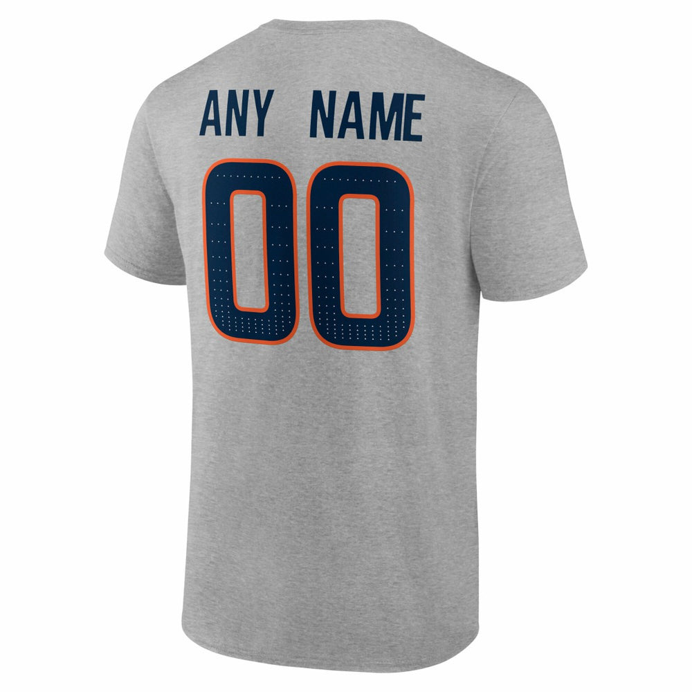 Denver Broncos Team Authentic Personalized Name & Number T-Shirt Gray - NFL