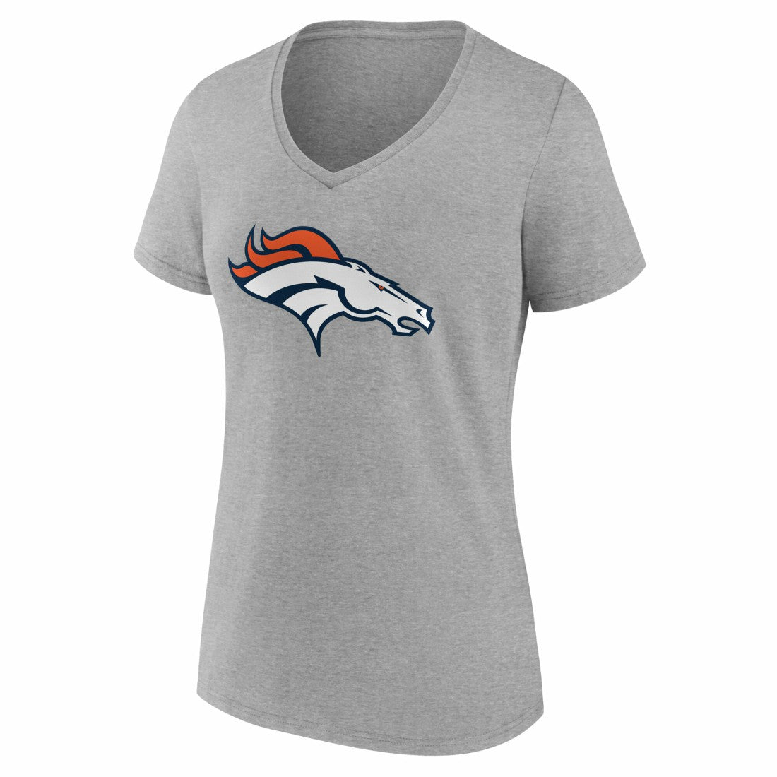 Denver Broncos Women's Team Authentic Personalized Name & Number V-Neck T-Shirt Gray - NFL