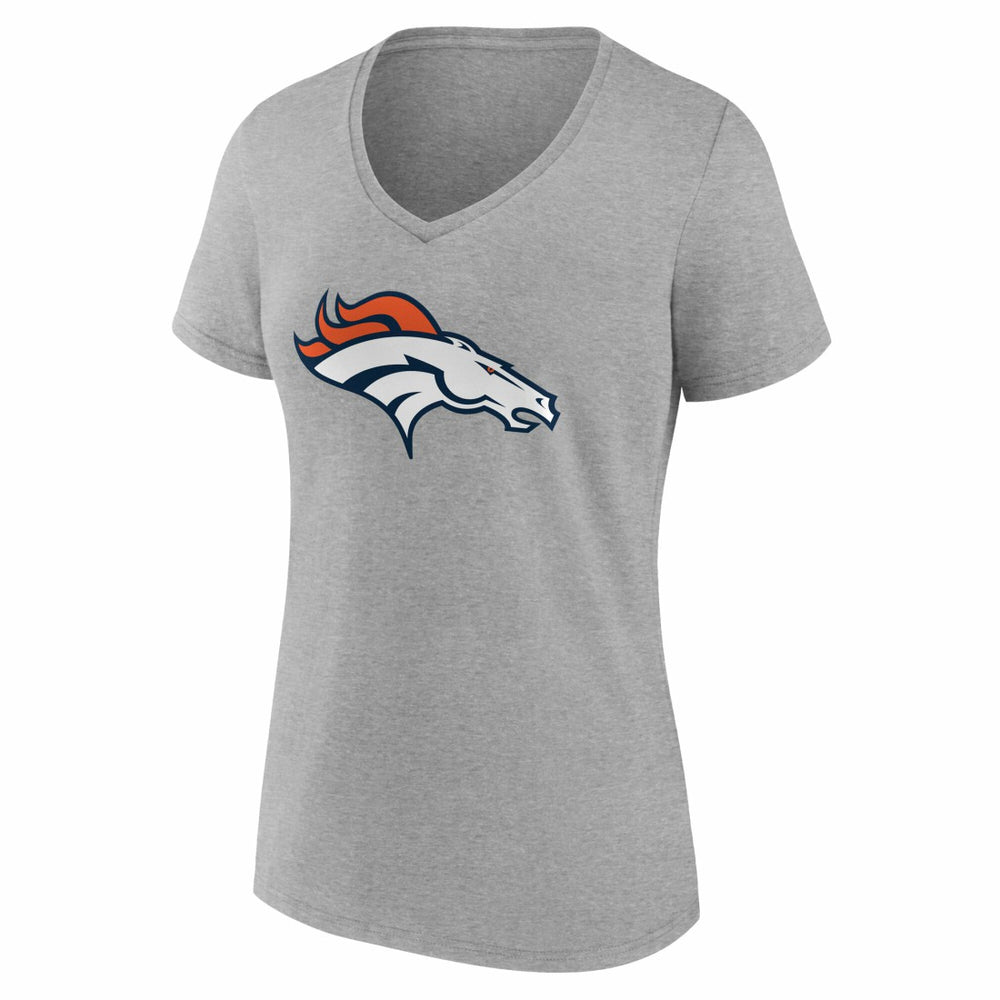 Denver Broncos Women's Team Authentic Personalized Name & Number V-Neck T-Shirt Gray - NFL