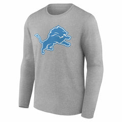 Detroit Lions Team Authentic Personalized Name & Number Long Sleeve T-Shirt Gray - NFL